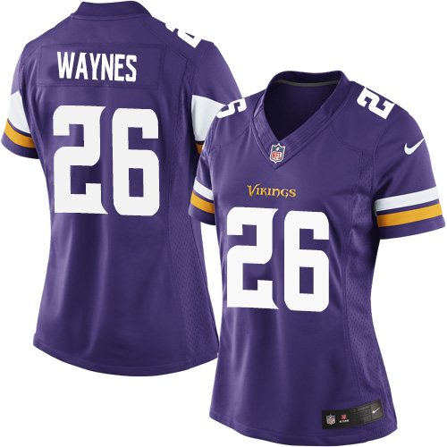 Women's Elite Trae Waynes Nike Jersey Purple Home - #26 NFL Minnesota Vikings